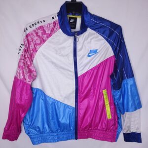 Nike Sportswear Track Jacket Womens Medium Colorblock Woven Windbreaker NSW